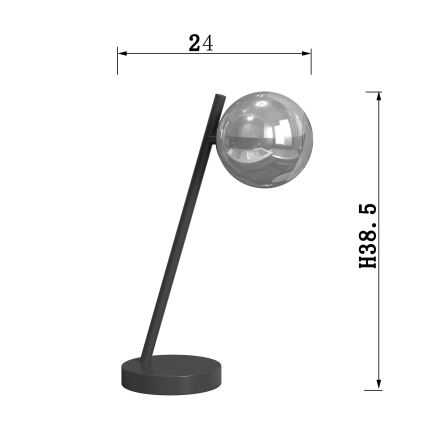 ONLI - Eπιτραπέζιο φωτιστικό PALOMA 1xG9/10W/230V 38,5 cm μαύρο/φιμέ