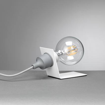 ONLI - Eπιτραπέζιο φωτιστικό WIRE 1xE27/15W/230V 9 cm γκρι/λευκό