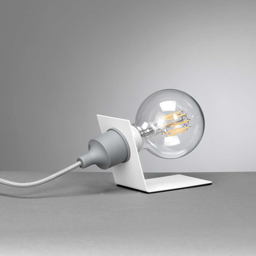 ONLI - Eπιτραπέζιο φωτιστικό WIRE 1xE27/15W/230V 9 cm γκρι/λευκό