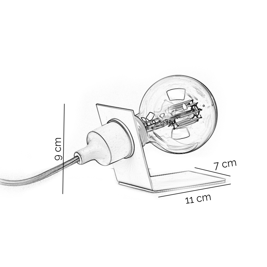 ONLI - Eπιτραπέζιο φωτιστικό WIRE 1xE27/15W/230V 9 cm γκρι/λευκό