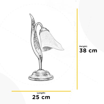 ONLI - Eπιτραπέζια λάμπα ALGA 1xE14/6W/230V 38 cm μπρονζέ