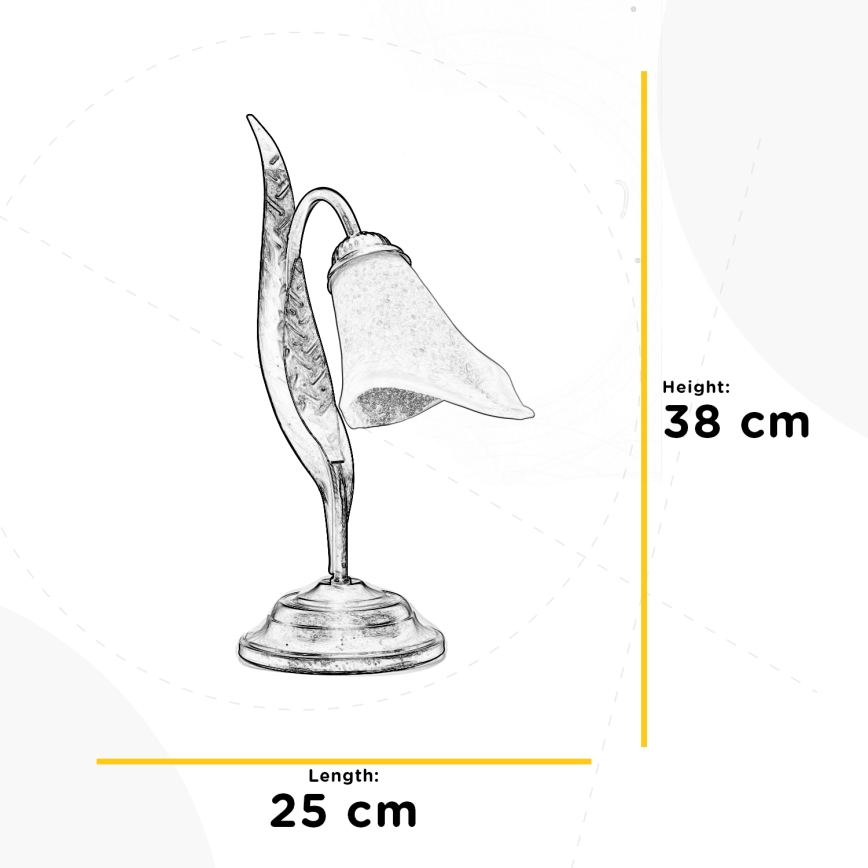 ONLI - Eπιτραπέζια λάμπα ALGA 1xE14/6W/230V 38 cm μπρονζέ