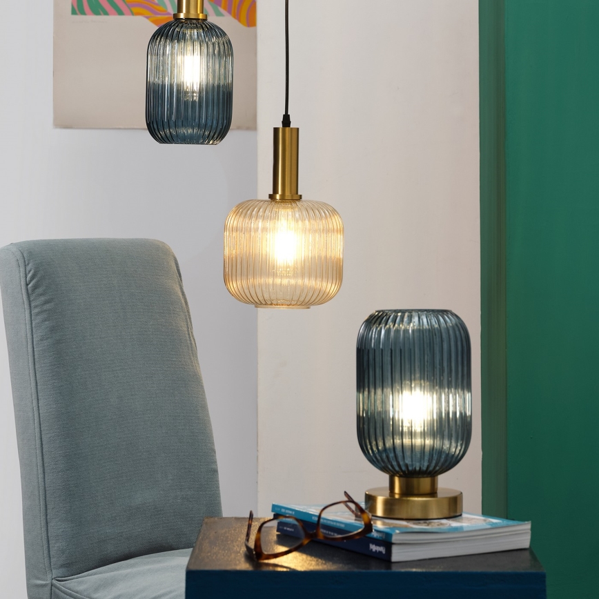 ONLI - Eπιτραπέζια λάμπα DOROTY 1xE27/22W/230V μπλε/χρυσαφί