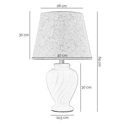 ONLI - Eπιτραπέζια λάμπα VORTICE 1xE27/22W/230V 64 cm κρεμ
