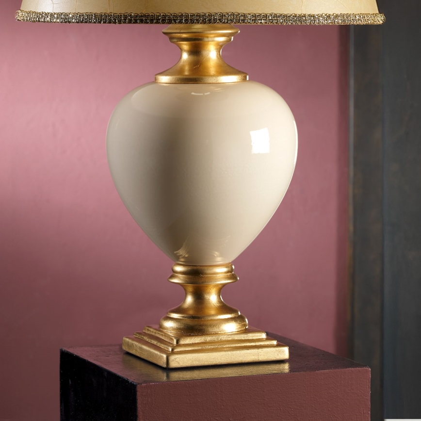 ONLI - Eπιτραπέζιο φωτιστικό AMADEUS 1xE27/15W/230V 72 cm μπεζ/χρυσό
