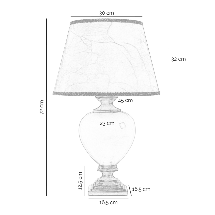 ONLI - Eπιτραπέζιο φωτιστικό AMADEUS 1xE27/15W/230V 72 cm μπεζ/χρυσό