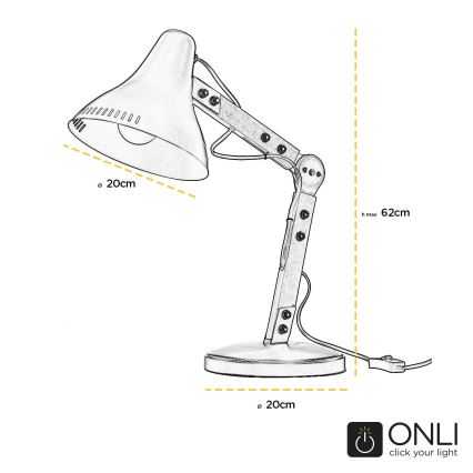 ONLI - Eπιτραπέζιο φωτιστικό ARCHITETTO 1xE27/22W/230V 62 cm γκρι/καφέ