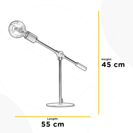 ONLI - Eπιτραπέζιο φωτιστικό ASTE 1xE27/15W/230V 45 cm μαύρο/χρυσό