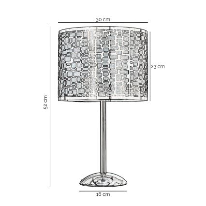 ONLI - Eπιτραπέζιο φωτιστικό BRUCE 1xE27/15W/230V 52 cm ματ χρώμιο