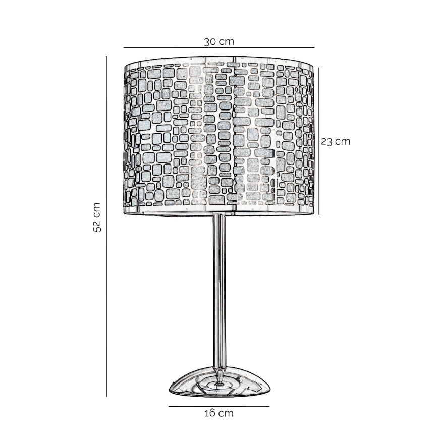 ONLI - Eπιτραπέζιο φωτιστικό BRUCE 1xE27/15W/230V 52 cm ματ χρώμιο