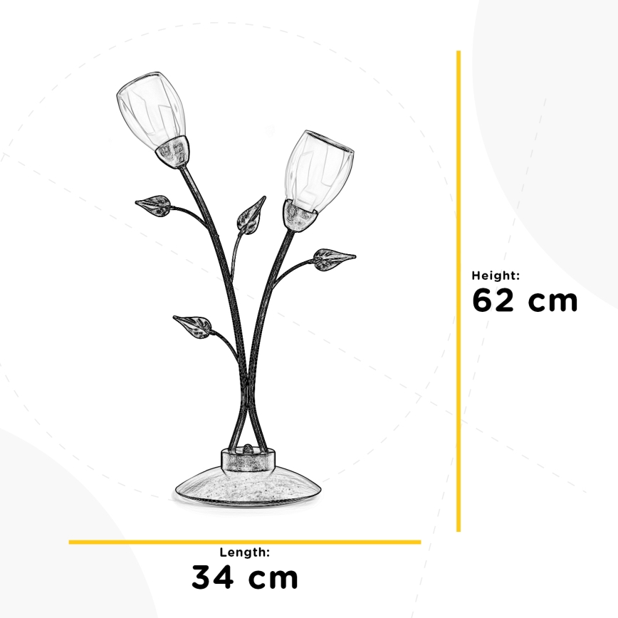 ONLI - Eπιτραπέζιο φωτιστικό LILIANA 2xE14/6W/230V 60 cm