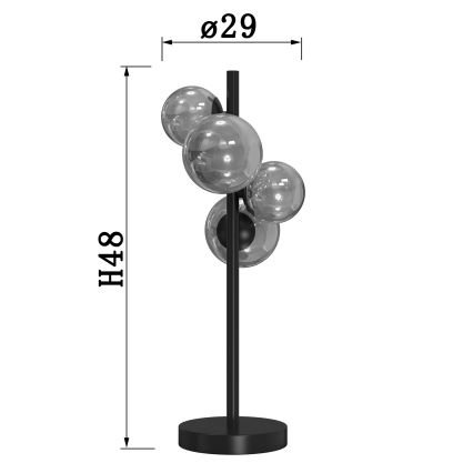 ONLI - Eπιτραπέζιο φωτιστικό PALOMA 4xG9/10W/230V 48 cm μαύρο/φιμέ