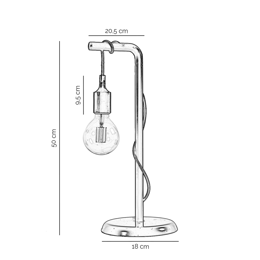 ONLI - Eπιτραπέζιο φωτιστικό WIRE 1xE27/15W/230V 50 cm γκρι/λευκό