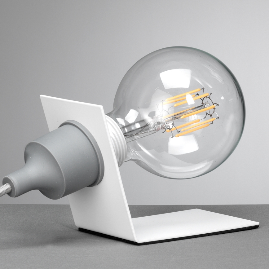 ONLI - Eπιτραπέζιο φωτιστικό WIRE 1xE27/15W/230V 9 cm γκρι/λευκό