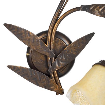 ONLI - Φωτιστικό τοίχου ALGA 2xE14/6W/230V μπρονζέ