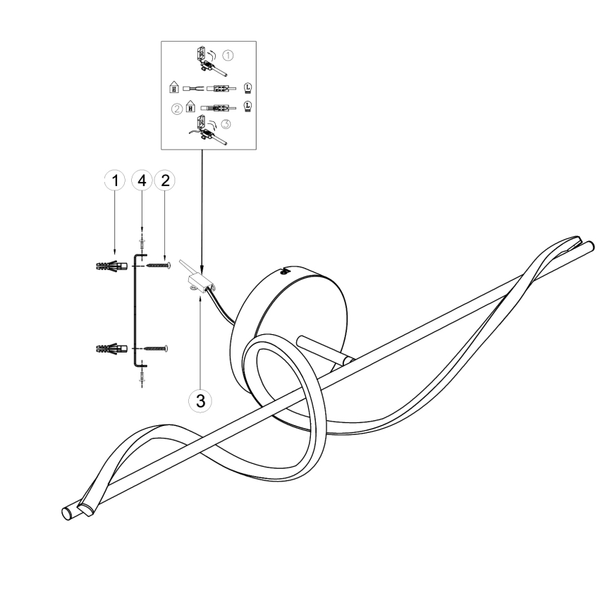 ONLI - Φωτιστικό τοίχου LED TWIST LED/25W/230V 4000K μαύρο