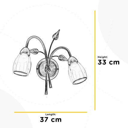 ONLI - Φωτιστικό τοίχου LILIANA 2xE14/6W/230V