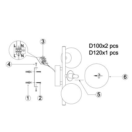 ONLI - Φωτιστικό τοίχου PALOMA 3xG9/10W/230V χρυσό