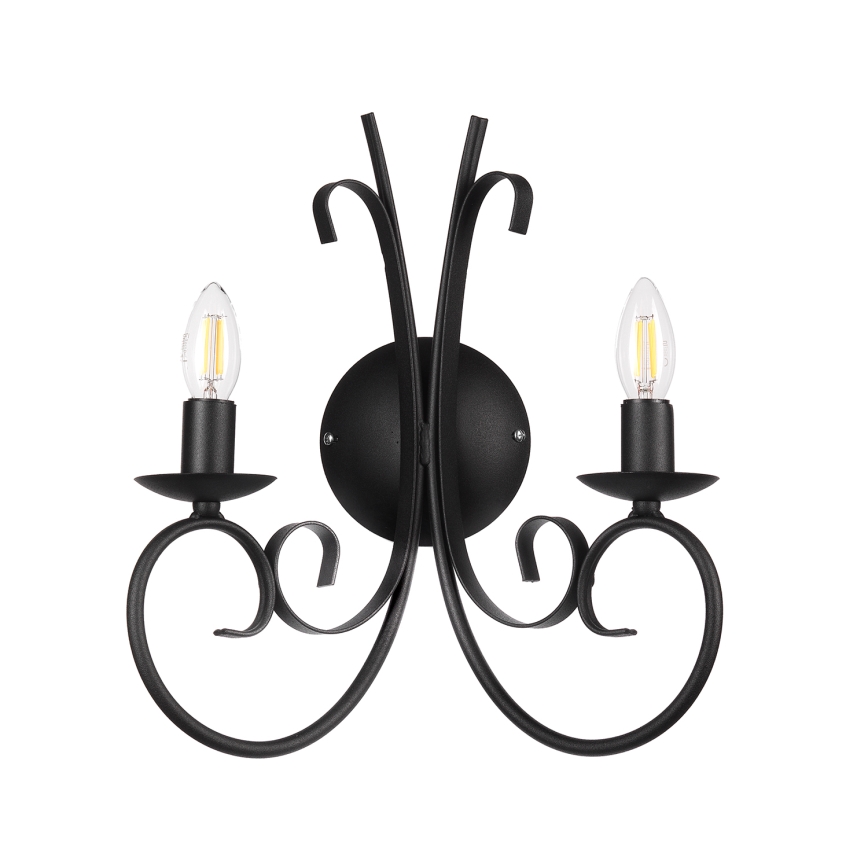 ONLI - Φωτιστικό τοίχου POMPEI 2xE14/6W/230V μαύρο