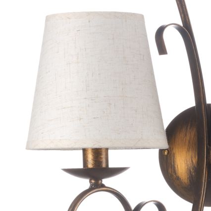 ONLI - Φωτιστικό τοίχου POMPEI 2xE14/6W/230V μπρονζέ