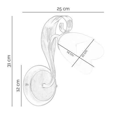 ONLI - Φωτιστικό τοίχου SONIA 1xE14/6W/230V μπρονζέ