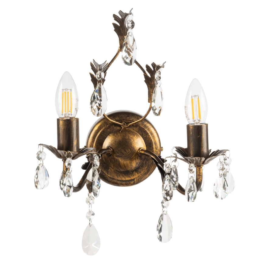 ONLI - Φωτιστικό τοίχου TERESA 2xE14/6W/230V μπρονζέ