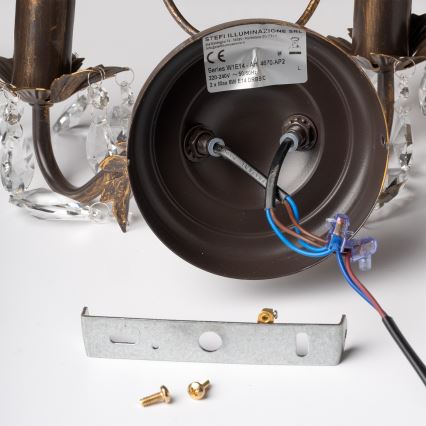 ONLI - Φωτιστικό τοίχου TERESA 2xE14/6W/230V μπρονζέ