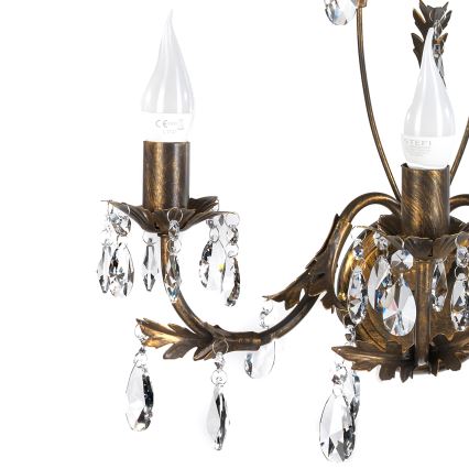 ONLI - Φωτιστικό τοίχου TERESA 3xE14/6W/230V μπρονζέ