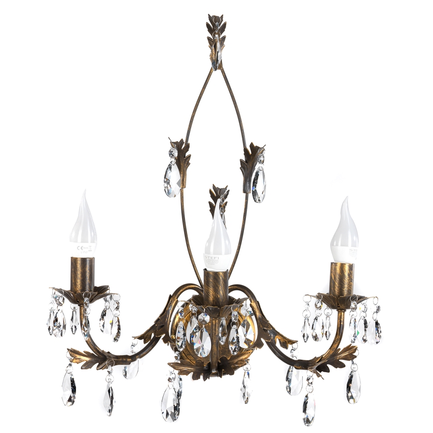 ONLI - Φωτιστικό τοίχου TERESA 3xE14/6W/230V μπρονζέ