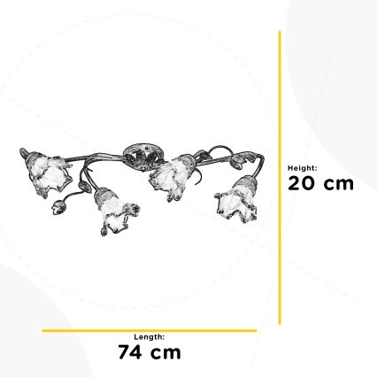 ONLI - Φωτιστικό οροφής ARIANNA 4xE14/6W/230V μπρονζέ