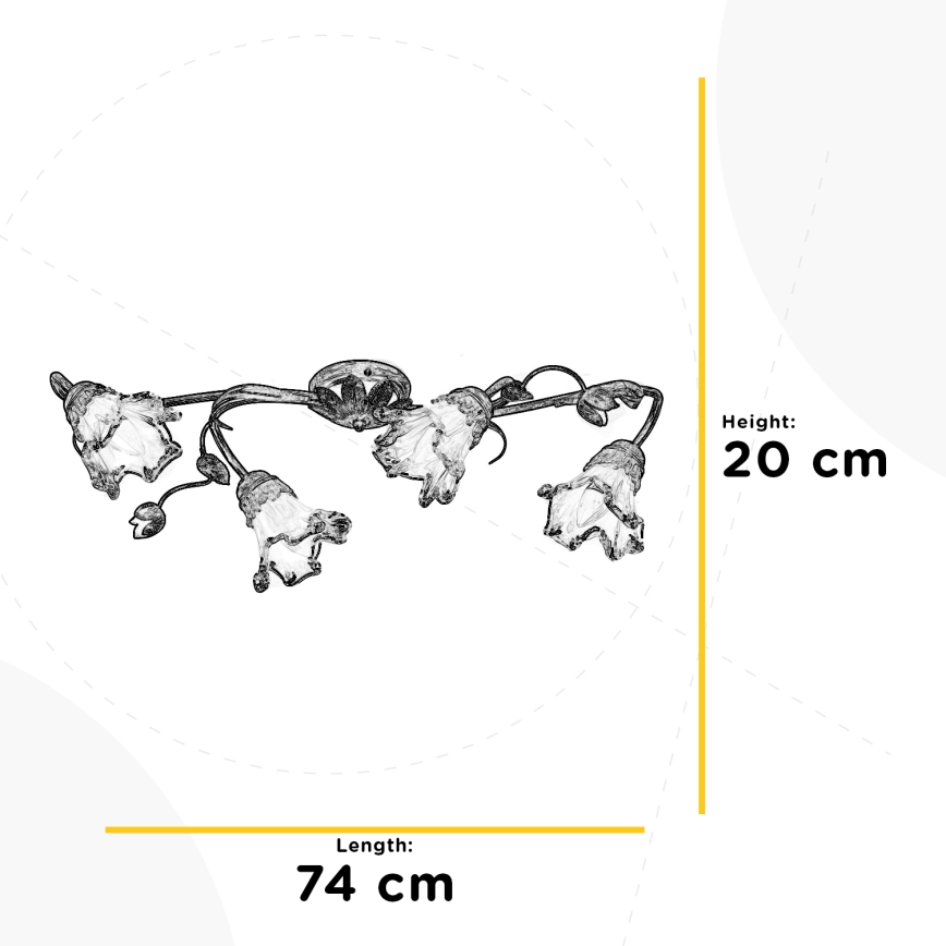 ONLI - Φωτιστικό οροφής ARIANNA 4xE14/6W/230V μπρονζέ