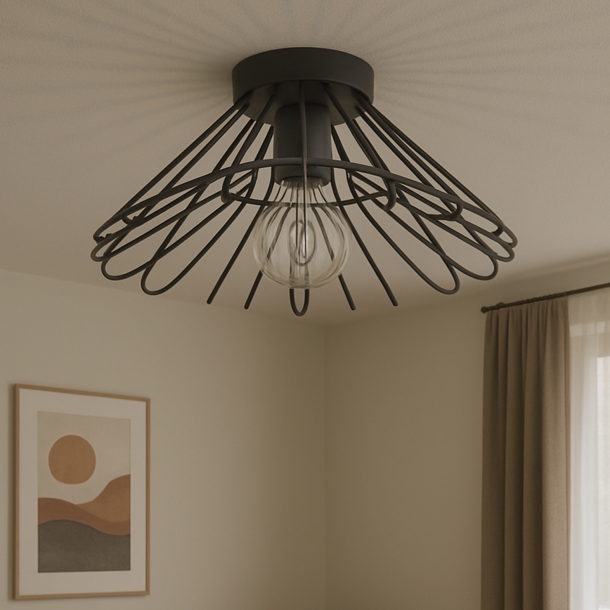 ONLI - Φωτιστικό οροφής DUCCIO 1xE27/22W/230V διάμετρος 60 cm μαύρο