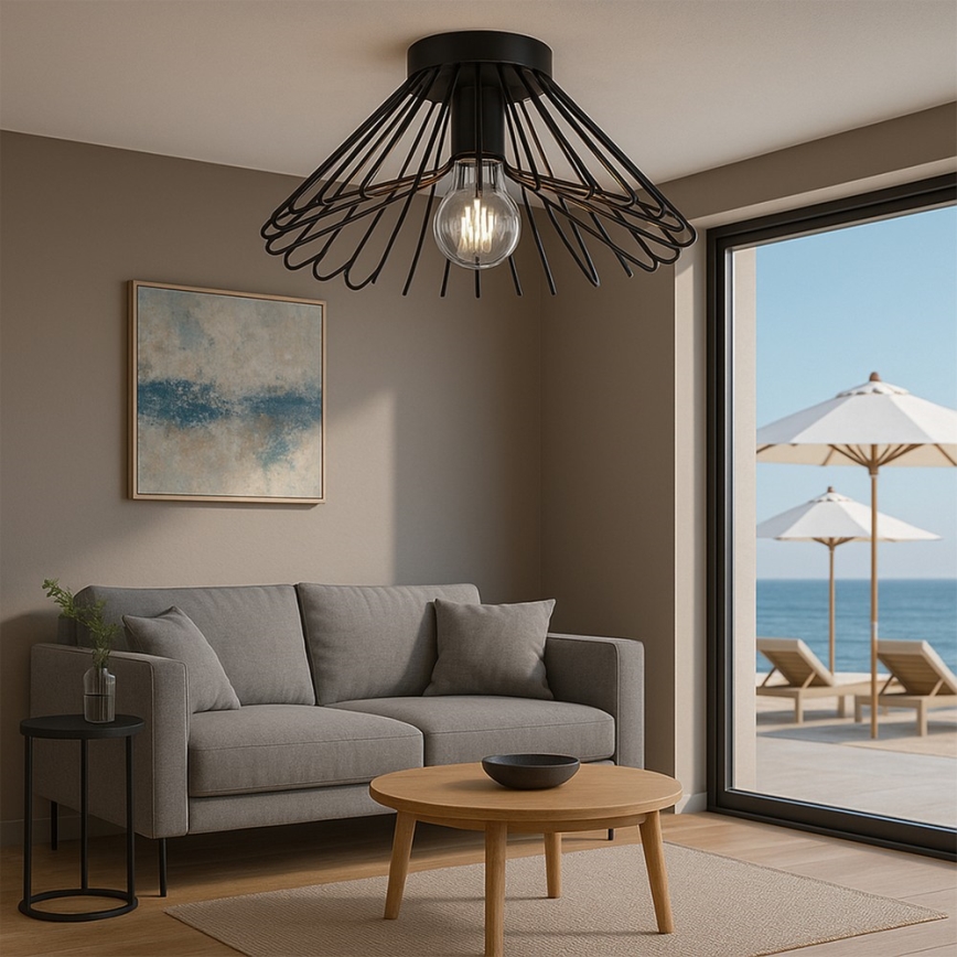 ONLI - Φωτιστικό οροφής DUCCIO 1xE27/22W/230V διάμετρος 60 cm μαύρο