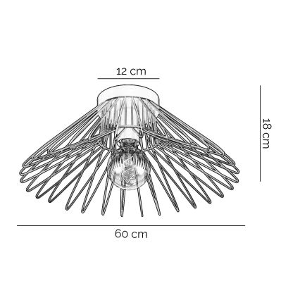 ONLI - Φωτιστικό οροφής DUCCIO 1xE27/22W/230V διάμετρος 60 cm μαύρο