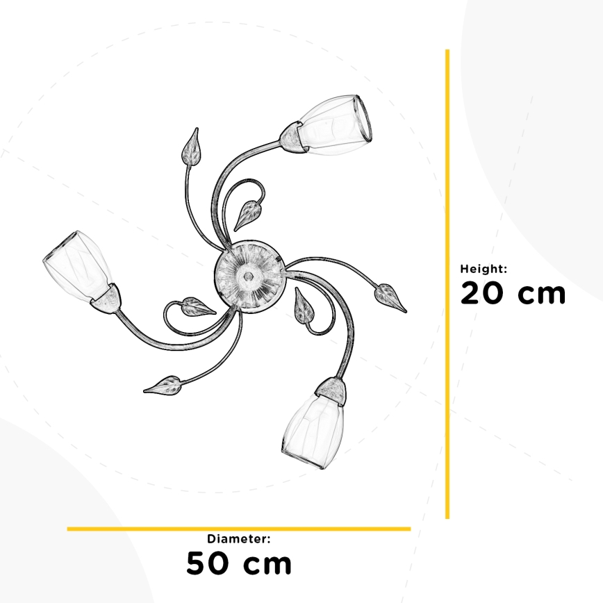 ONLI - Φωτιστικό οροφής LILIANA 3xE14/6W/230V