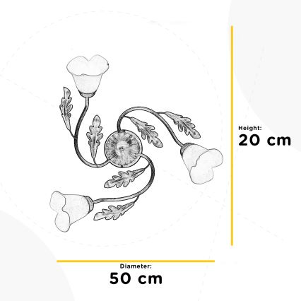 ONLI - Φωτιστικό οροφής QUERCIA 3xE14/6W/230V