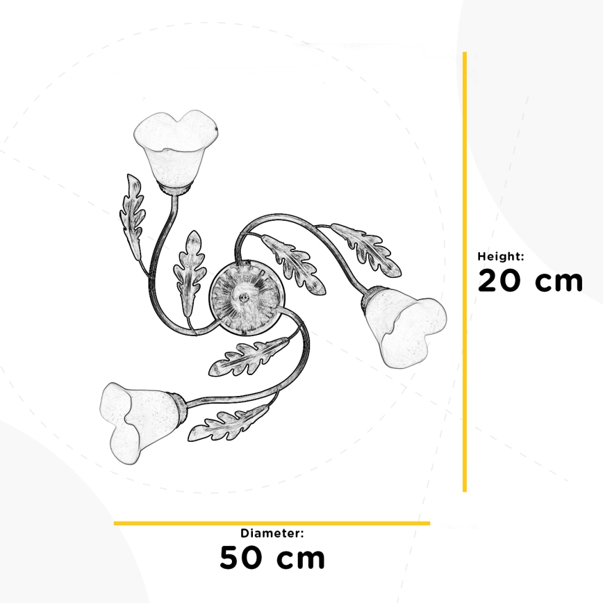 ONLI - Φωτιστικό οροφής QUERCIA 3xE14/6W/230V