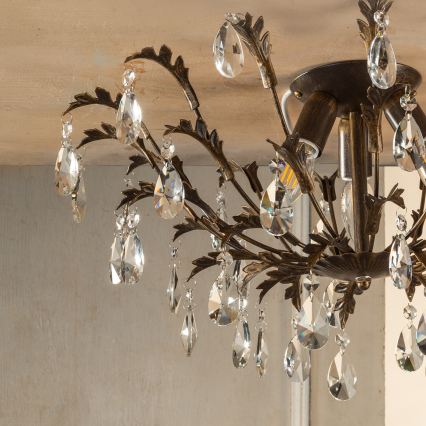 ONLI - Φωτιστικό οροφής TERESA 3xE14/6W/230V μπρονζέ