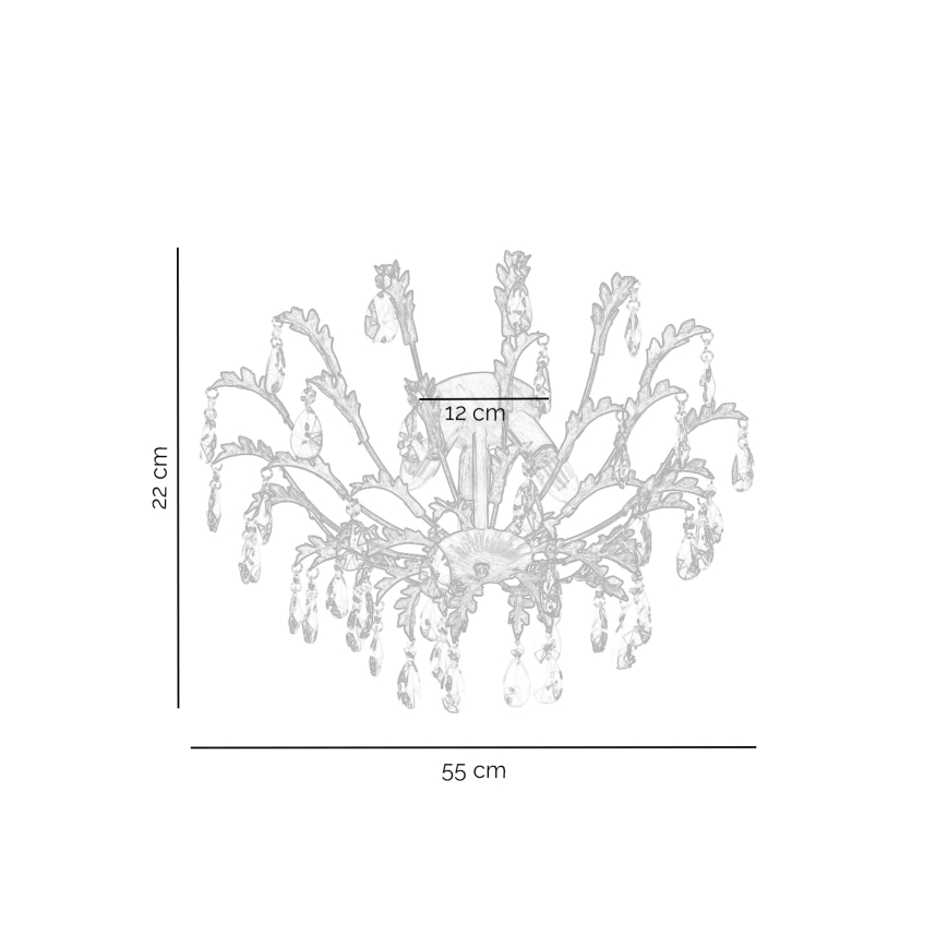 ONLI - Φωτιστικό οροφής TERESA 3xE14/6W/230V μπρονζέ