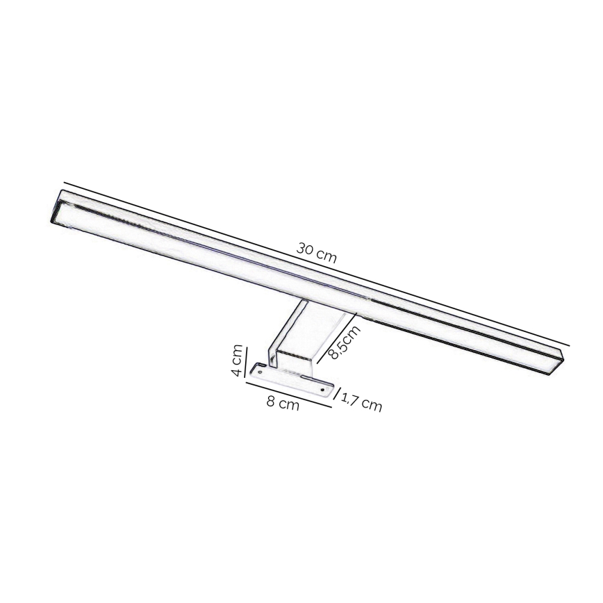 ONLI - Φωτισμός καθρέφτη μπάνιου LED NEMO LED/4,5W/230V 4000K 30 cm IP44 γυαλιστερό χρώμιο