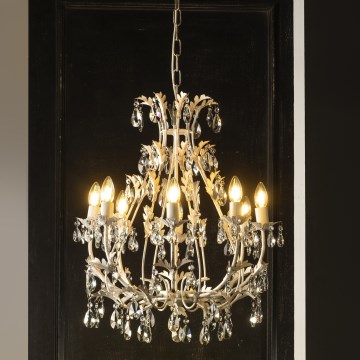 ONLI - Κρεμαστό φωτιστικό με αλυσίδα BOTTE 8xE14/6W/230V λευκό
