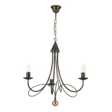 ONLI - Κρεμαστό φωτιστικό με αλυσίδα MILVIA 3xE14/6W/230V μπρονζέ