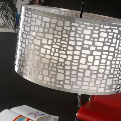 ONLI - Κρεμαστό φωτιστικό οροφής BRUCE 1xE27/15W/230V διάμετρος 45 cm ματ χρώμιο