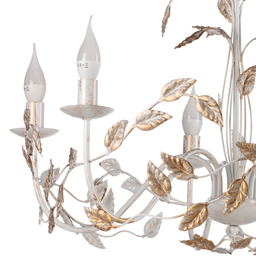 ONLI - Κρεμαστό φωτιστικό οροφής COLLANA 6xE14/6W/230V λευκό/χρυσό