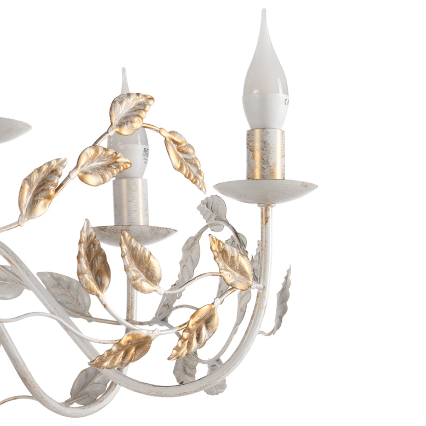 ONLI - Κρεμαστό φωτιστικό οροφής COLLANA 6xE14/6W/230V λευκό/χρυσό