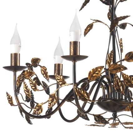 ONLI - Κρεμαστό φωτιστικό οροφής COLLANA 6xE14/6W/230V μπρονζέ/χρυσό