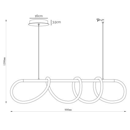 ONLI -  Κρεμαστό φωτιστικό οροφής LED AMANDA LED/40W/230V 4500K ματ χρώμιο
