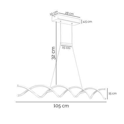 ONLI -  Κρεμαστό φωτιστικό οροφής LED DNA LED/24W/230V 4000K ασημί