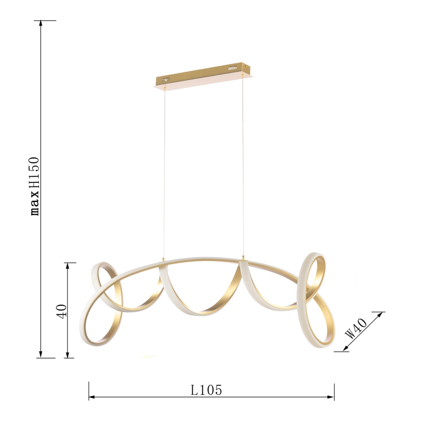 ONLI -  Κρεμαστό φωτιστικό οροφής LED KIRA LED/60W/230V 4000K χρυσό