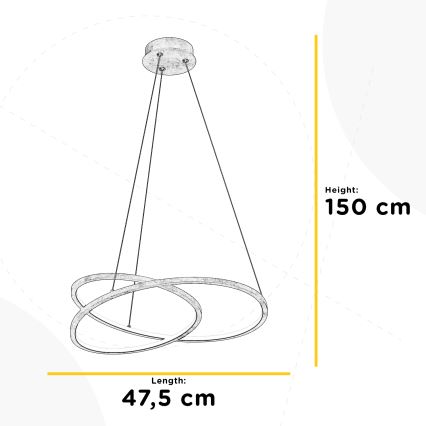 ONLI -  Κρεμαστό φωτιστικό οροφής LED LIBERTY LED/30W/230V 4000K χρυσό